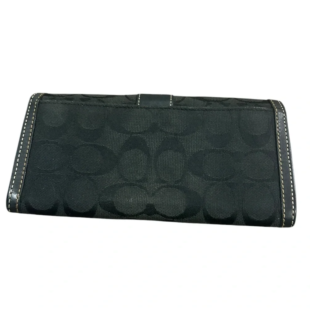 Coach Vintage Y2K black jacquard signature print black wallet